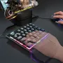 JX200 One Hand Wired Mechanical Gaming Keyboard and Mouse Kit 35-Keys Mini Keypad RGB Backlit for Phone Laptop Tablet Portable E-sports Numeric Keyboard and Mouse Combo