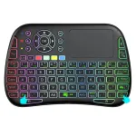 M9 BT&2.4G Mini Wireless Keyboard 7-color Backlit Type-C Voice IR Learning Air Mouse Remote Touchpad for Android TV Box PC