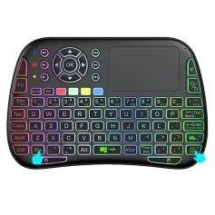 M9 BT&2.4G Mini Wireless Keyboard 7-color Backlit Type-C Voice IR Learning Air Mouse Remote Touchpad for Android TV Box PC