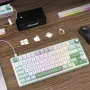 RK R75 81-Keys Tri-mode Wireless Machanical Gaming Keyboard Gasket Structure Hot Swappable MDA Profile PBT Keycaps RGB 2.4G/BT/Wired E-sports Gaming Keyboard