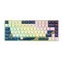 iBlancod K84 84 Tuş Üç Modlu Mekanik Oyun Klavyesi Sıcak Değiştirilebilir PBT Beş Kenarlı Süblimasyon KDA Profili Gateron Gümüş/Kırmızı Anahtar RGB 2.4G/BT/Type-C %75 Düzen Oyun Klavyesi