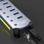 7-in-1 RGB USB 3.0 Hub Docking Station with Independent Switch Multi-ports USB Adapter with 5Gbps USB3.0*7 for PC Laptop Computer Plug and Play