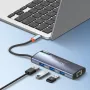 Estação de acoplamento LDNIO DS-16H 6 em 1 Tipo C Adaptador USB com USB 3.0*3 / RJ45 / USB-C PD / HD para PC e laptop