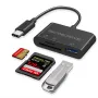 MicroDrive TY1-3 3'ü 1 arada USB Hub'ları USB3.0 SD/TF Kart Okuyucu Yuvası ile PC Dizüstü Bilgisayar Klavye Fare U Disk için