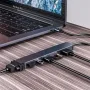 Pobod 7-dalam-1 Jenis-C Docking Station Penyesuai USB dengan USB3.0*3 VGA HDMI SD/TF Card Reader Slot Hab USB Berbilang fungsi untuk Telefon Komputer Riba PC