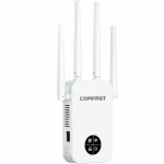 COMFAST 1200Mbps Smart Screen WiFi Repeaters with 4 External Antennas 2.4G/5.8GHz Wi-Fi Extender Amplificador for Home Router Coverage