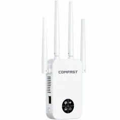 COMFAST 1200Mbps Smart Screen WiFi Repeaters with 4 External Antennas 2.4G/5.8GHz Wi-Fi Extender Amplificador for Home Router Coverage