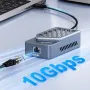 MAIWO K1738 10 Gigabit Network Card USB 4.0 Thunderbolt3 to 10Gbps Ethernet Adapter Case Support Heat Dissipation Compatible with Thunderbolt 3/4/5