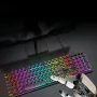 T-WOLF T80 USB有線ラウンドキーボード 104キー レインボーRGBバックライト ゲーミングキーボード メカニカルな感触 コンピューターパンクボタンキーボード