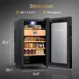 NEEDONE 48L Cooler Humidor, Electronic Cooler Humidor with Heating (300 Capacity) with Spanish Cedar Wood Shelves & Drawer with Hygrometer, Upgraded Version Cooler Humidor, 1.7 Cu Ft