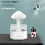 450ML Household Humidifier Large Fog Capacity Household Bedroom Lamp Raindrop Wood Grain Essential Oil Aromatherapy Machine