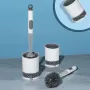 Silicone Plus Liquid Toilet Brush No Dead Corner Toilet Cleaning Brush Water Spray Soft Brush Long Handle TPR Silicone Refillable Brush with Wall Mounted Bathroom Cleaning