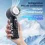 Handheld 100 Stepless Speed Fan Portable USB Rechargeable Desk Fan 3000mAh Battery Turbo Engine Ice Porcelain Cooling