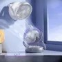 Foldable Wall-mounted Fan with Night Light 360° Rotational Airflow Desktop Electric Fan 5 Wind Speed Adjustable Air Circulation Fan for Dormitory Office