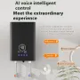 220V 8500W Touch Screen Instant Electric Water Heater AI Voice Control Constant Temperature Variable Frequency Shower Kitchen Fast Heating