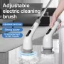 Multifunctional Electric Cleaning Brush with 9 Replaceable Heads for Kitchen Bathroom 3-speed Adjustable Cleaning Extendable Handle Floor Scrubber