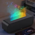 250ML Colorful Flame Aromatherapy Diffuser Dynamic Fire Flame Cool Mist Humidifier with 7 Colors Light Remote Control Timer and Auto Off Function for Home Office