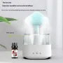 450ML Household Humidifier Large Fog Capacity Household Bedroom Lamp Raindrop Wood Grain Essential Oil Aromatherapy Machine