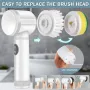 Electric Cleaning Brush Kitchen Bathroom Multifunctional Cleaner Electric Scrubber Bathroom Cleaning Brush USB Rechargeable with 5 Replaceable Brush Heads