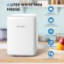 [US Direct] ECOWELL WRE100 Mini Fridge for Bedroom 4L/6 Can Skincare Fridge AC/DC Portable Compact Small Refrigerator for Office Dorm Car Desk for Skin Care Makeup Cosmetic