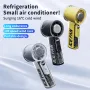 Handheld 100 Stepless Speed Fan Portable USB Rechargeable Desk Fan 3000mAh Battery Turbo Engine Ice Porcelain Cooling