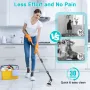 Multifunctional Electric Cleaning Brush Voice Handheld Brush Automatic Rotating Telescopic Pole Cordless Floor Cleaning Brush