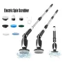 7-in-1 Electric Cleaning Brush Long Pole With Telescopic Handle Kitchen Bathroom Household Multifunctional Lazy Sweeping Brush