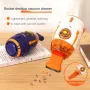 600pa Creative Mini Desktop Vacuum Cleaner Rocket Space Capsule Portable Handheld Cleaner USB Rechargeable for Desk Soft Car Cleaning