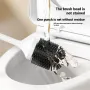 Tevorex Wireless Electric Silicone Head Toilet Brush Long Handle 360° rotation Cleaning Brush Household Bathroom USB Rechargeable White Cleaning Tools