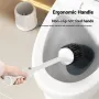 Tevorex Wireless Electric Silicone Head Toilet Brush Long Handle 360° rotation Cleaning Brush Household Bathroom USB Rechargeable White Cleaning Tools
