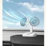 Double Head Desktop Oscillating Fan,360°Rotation USB Rechargeable 4000mAh Battery Powered Portable Automatic Rotating Table Fan 4 Gear Wind,For Home Office Wall Mounted Fan