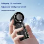 Tevorex Portable Handheld Pocket USB charging Fan 199 Level Strong Wind Regulation Outdoor Handheld Fan LED Screen Camping Cooling Fan Tools