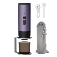 Comfook Portable Capsule Coffee Machine Support Capsules & Powder Brewing Coffee Maker with Digital Display 7800mAh Battery