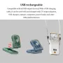 Portable Neck Hanging Fan USB Rechargeable Mini Foldable Fan with 3000mAh Battery for Handheld and Desktop Use