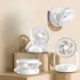 Foldable Wall-mounted Fan with Night Light 360° Rotational Airflow Desktop Electric Fan 5 Wind Speed Adjustable Air Circulation Fan for Dormitory Office