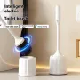 Tevorex Wireless Electric Silicone Head Toilet Brush Long Handle 360° rotation Cleaning Brush Household Bathroom USB Rechargeable White Cleaning Tools