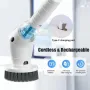 8 in 1 Multifunctional Wireless Cleaning Brush 2500mAh Type-C USB Rechargeable 450RPM Adjustable Lengths LED Night Light for Bathroom Kitchen Windows Car
