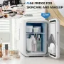 [US Direct] ECOWELL WRE100 Mini Fridge for Bedroom 4L/6 Can Skincare Fridge AC/DC Portable Compact Small Refrigerator for Office Dorm Car Desk for Skin Care Makeup Cosmetic