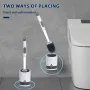 Silicone Plus Liquid Toilet Brush No Dead Corner Toilet Cleaning Brush Water Spray Soft Brush Long Handle TPR Silicone Refillable Brush with Wall Mounted Bathroom Cleaning