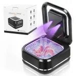 Portable Ultrasonic UV Cleaning Machine Mini Ultrasonic Braces Cleaning Machine UV Invisible Denture Cleaner 42,000Hz Deep Cleaning