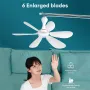 USB Mini Ceiling Fan Remote Control Adjustable Speed Low Noise Copper Motor 20W Compact Portable for Homes Dormitories Mosquito Nets