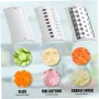 Pemotong Sayur Multifungsi 50W Drum Dapur Pemotong Sayur Elektrik Pengiris Sayur Parutan Kentang Parutan Keju Elektrik