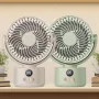 Tevorex Compact USB Rechargeable Desk Fan Quiet Large Battery Display Rotating Cooling Airflow for Home Office Outdoor