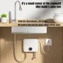 4000W / 6500W Instantaneous Water Heater Knob Wall Mounted Electric Heaters Variable Frequency Instant Knob Electric Water Heater for Bathroom Shower Kitchen