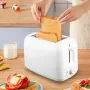 2-Slice Bread Toaster Stainless Steel Toaster Removable Smart Kitchen Toaster 2 Slice Wide Slot Vintage Toaster Removable Crumb Tray