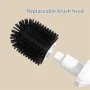 Tevorex Wireless Electric Silicone Head Toilet Brush Long Handle 360° rotation Cleaning Brush Household Bathroom USB Rechargeable White Cleaning Tools