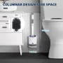 Silicone Plus Liquid Toilet Brush No Dead Corner Toilet Cleaning Brush Water Spray Soft Brush Long Handle TPR Silicone Refillable Brush with Wall Mounted Bathroom Cleaning