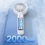 2000mAh USB Mini Fan Double Blade 180° Adjustable Handheld Fan Dual Motor 4 Wind Speed Foldable Neck Hanging Small Fan