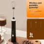 Comfook Rechargeable Handheld Milk Frother with 3 Speed Settings 3 Whisk Heads for Coffee, Egg & Baking