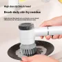 Multifunctional Electric Washer Dishwasher Brush Waterproof Glass Gap Kitchen Cleaning Brush Electric Cleaning Brush with Digtal Display